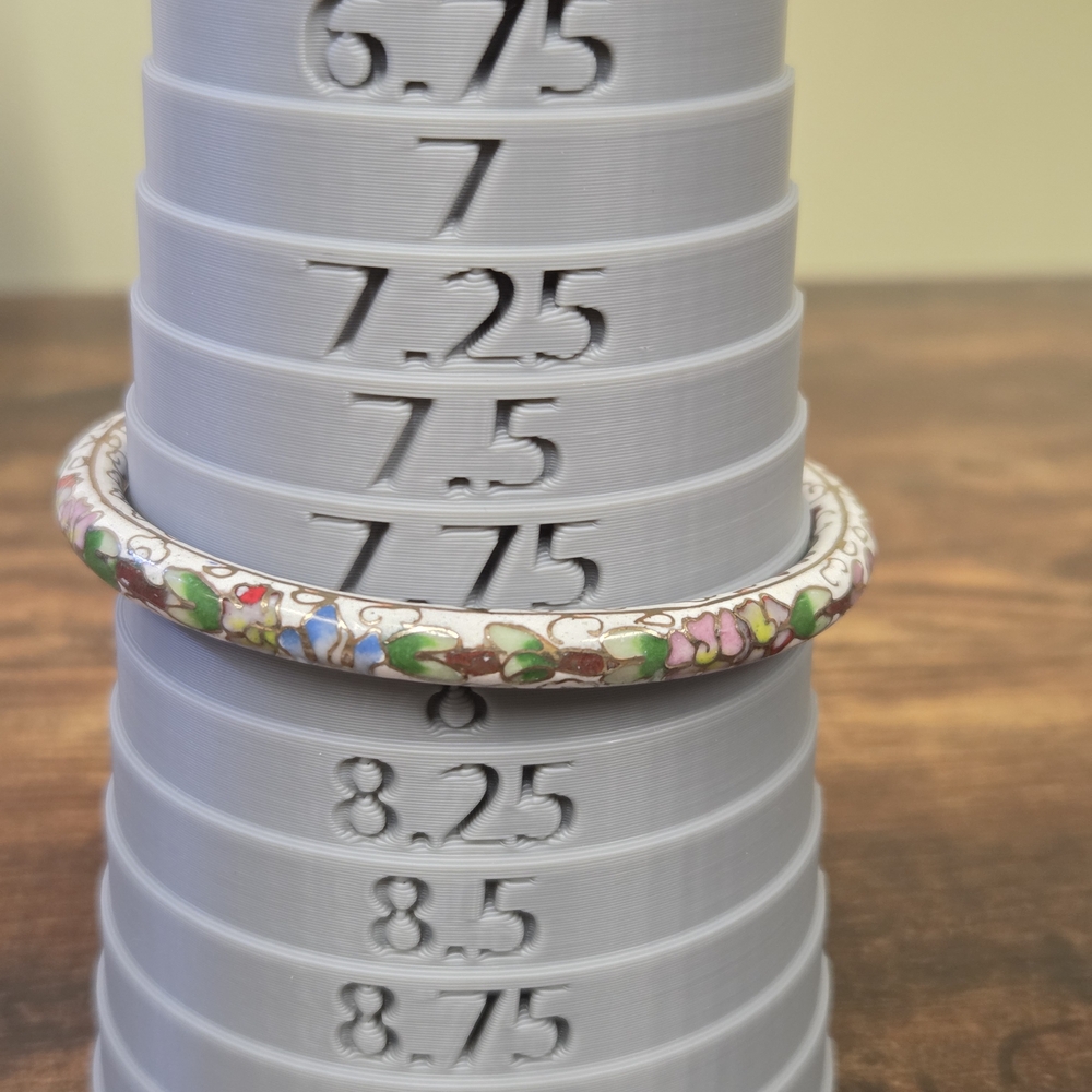 Vintage Cloisonné Floral Bangle